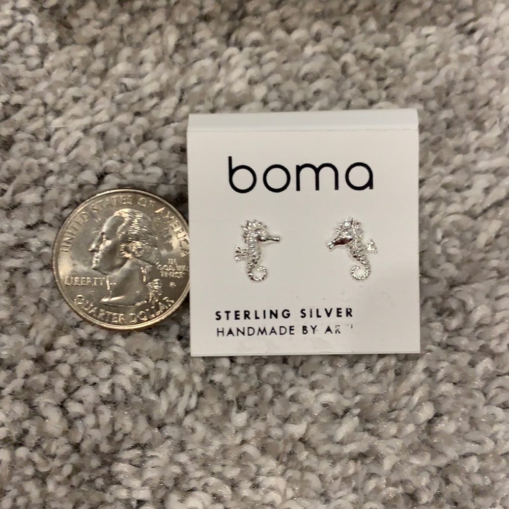 Seahorse Sterling Silver Post Earrings
